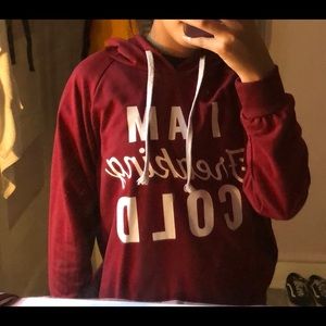 “ i am freaking cold “ hoodie .